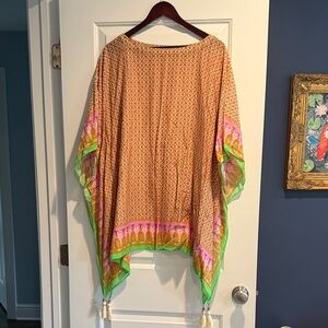 Tory Burch Multicolor Tunic with Green and Pink Accents